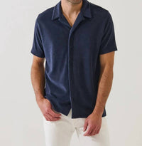 Patrick Assaraf - Beach Terry Camp Collar Shirt