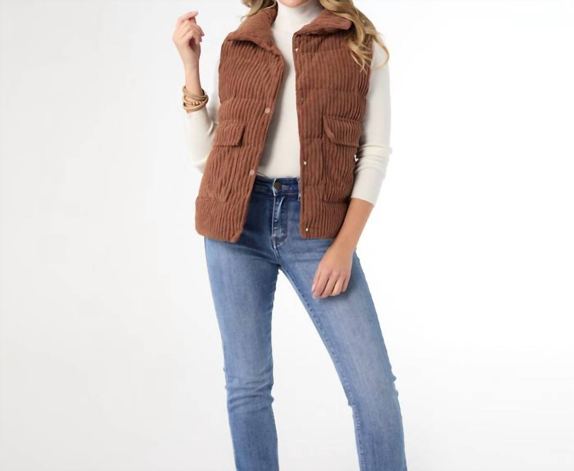 Coco + Carmen - Nicky Corduroy Down Filled Vest