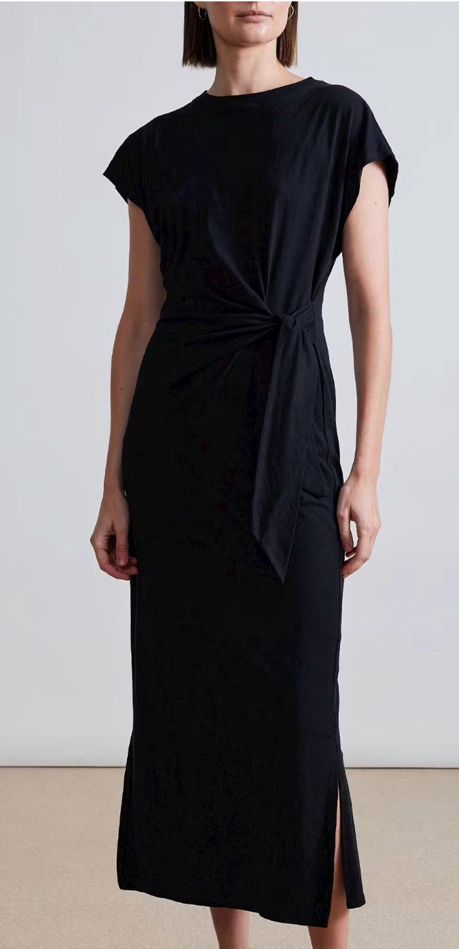 APIECE APART Vanina Cinched Midi Dress in black - women's dress - view 5