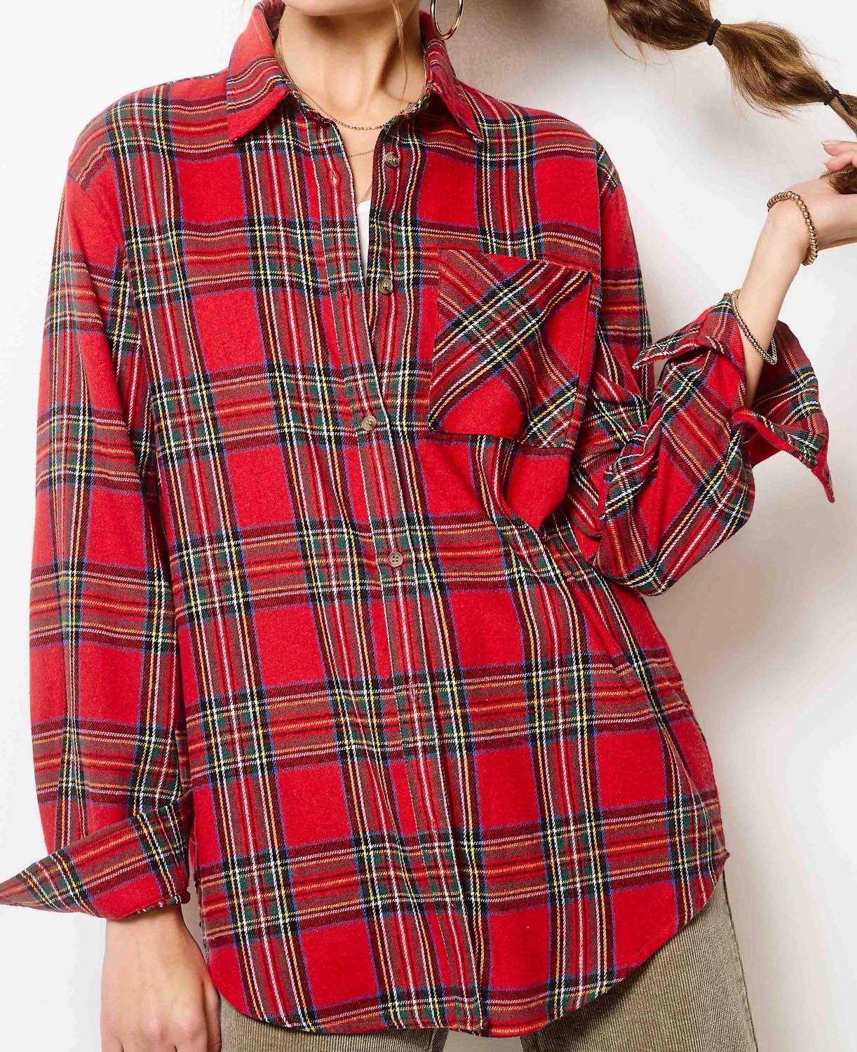 La Miel - Ribbon Plaid Shirt