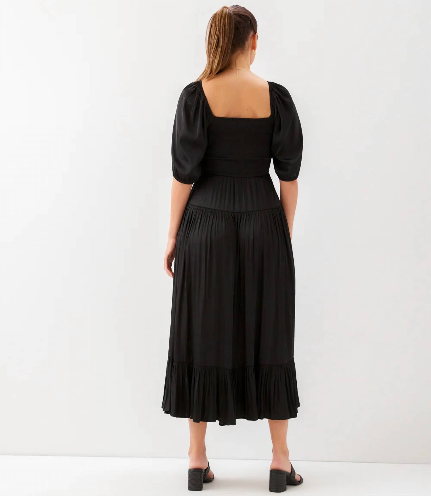 Karen Kane - Blouson Sleeve Smocked Midi Dress