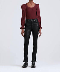 Derek Lam 10 Crosby Kyle High Rise Skinny Legging in coated black - women's jeans