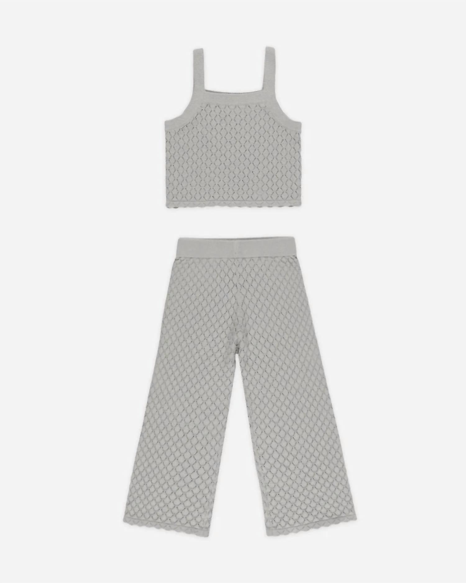 Rylee + Cru Girls Crochet Summer Set in sea foam - item - alternate view