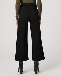 Paige Anessa Wide Leg Ankle Jean in black shaddow - women's jeans - detail view