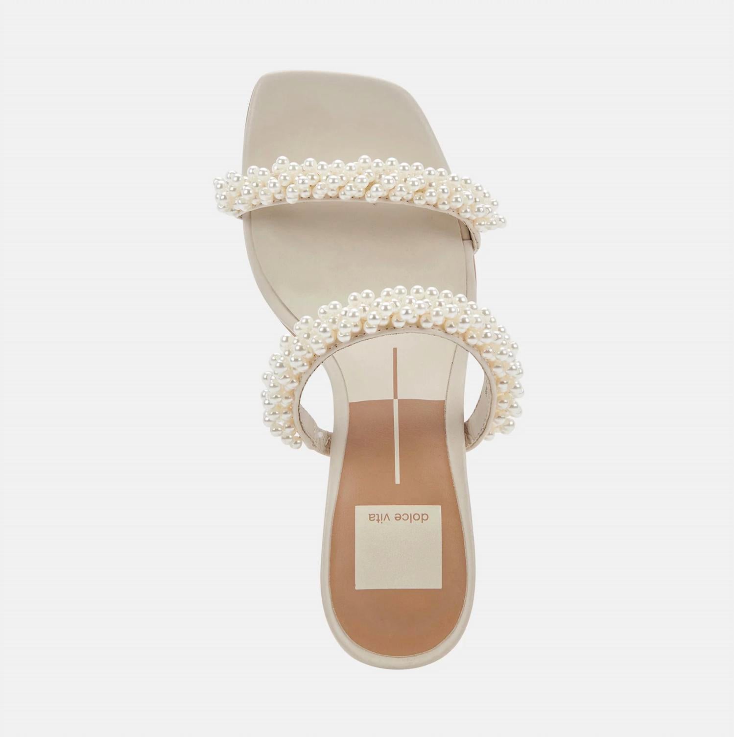Dolce Vita Women's Noel Heels in vanilla pearls - women's sandal - view 4