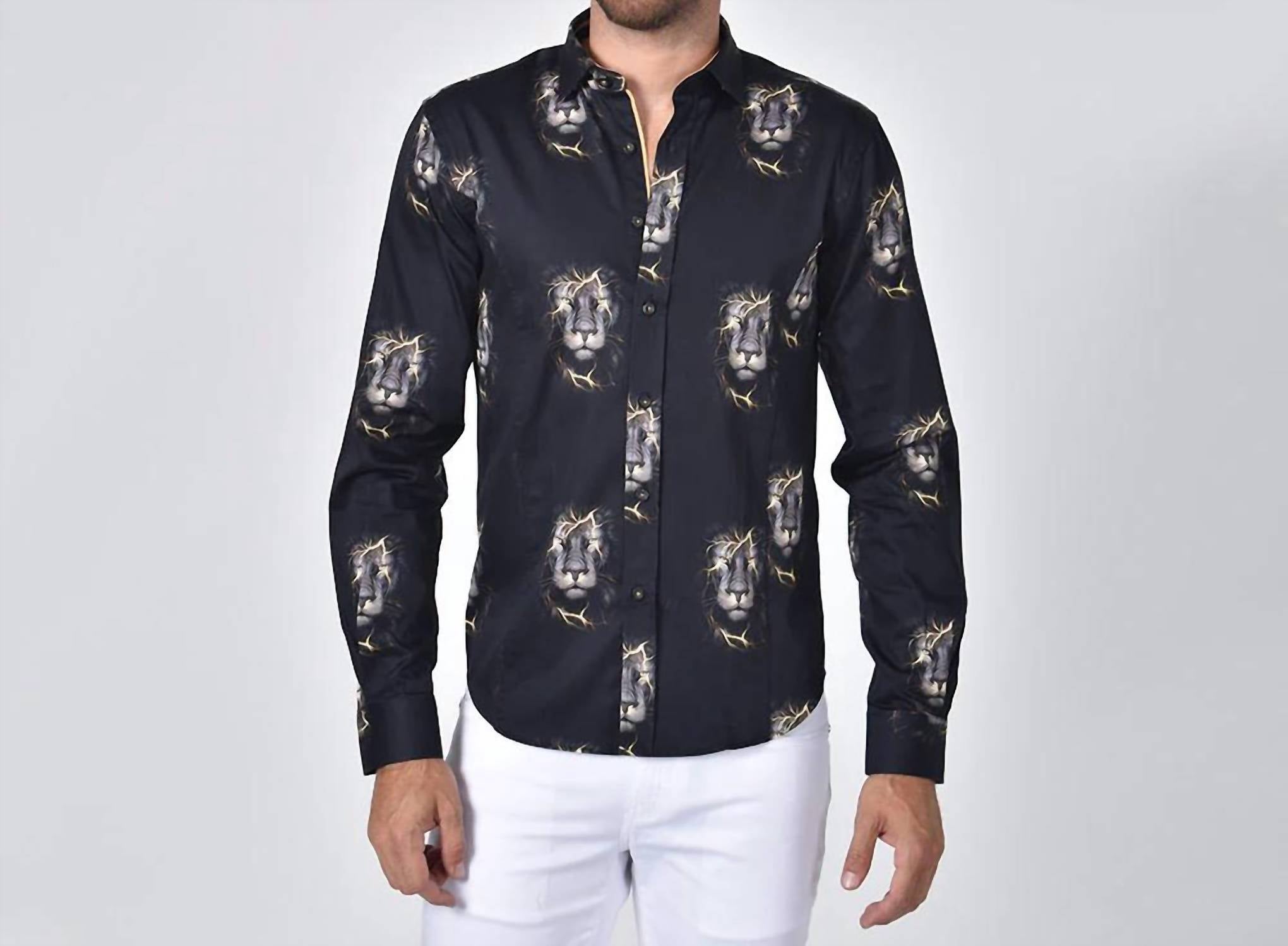 Eight X - Electric Lion Button Down Print Shirt