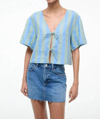 Staud - Ava Linen V-neck Top