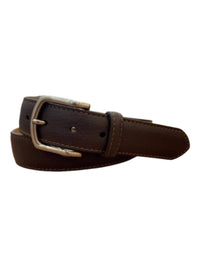 W. Kleinberg Men's Pebbled Calf Belt in chocolate brown - men's accessory