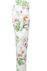 Joseph Ribkoff Women Botanical Print Pull-on Pant in white floral - women's pants