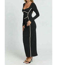 One and Only Collective Black and White Pipe Dress - women's dress - detail view