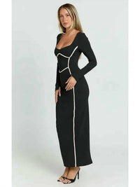 One and Only Collective Black and White Pipe Dress - women's dress - alternate view
