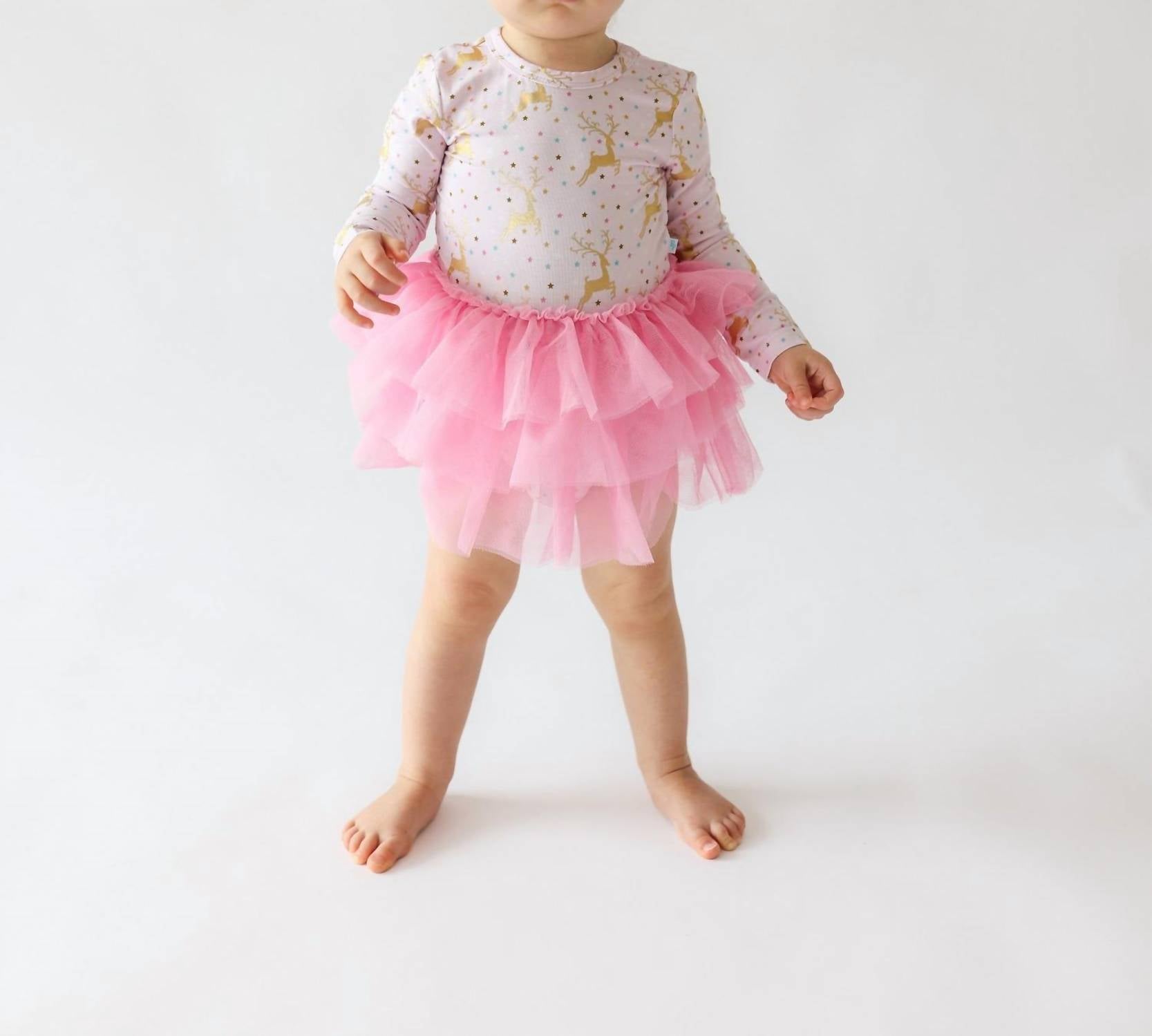 Posh Peanut - Long Sleeve Tulle Skirt Bodysuit