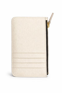 MARNI Women's Saffiano Leather Card Case in talc grey - women's accessory - detail view