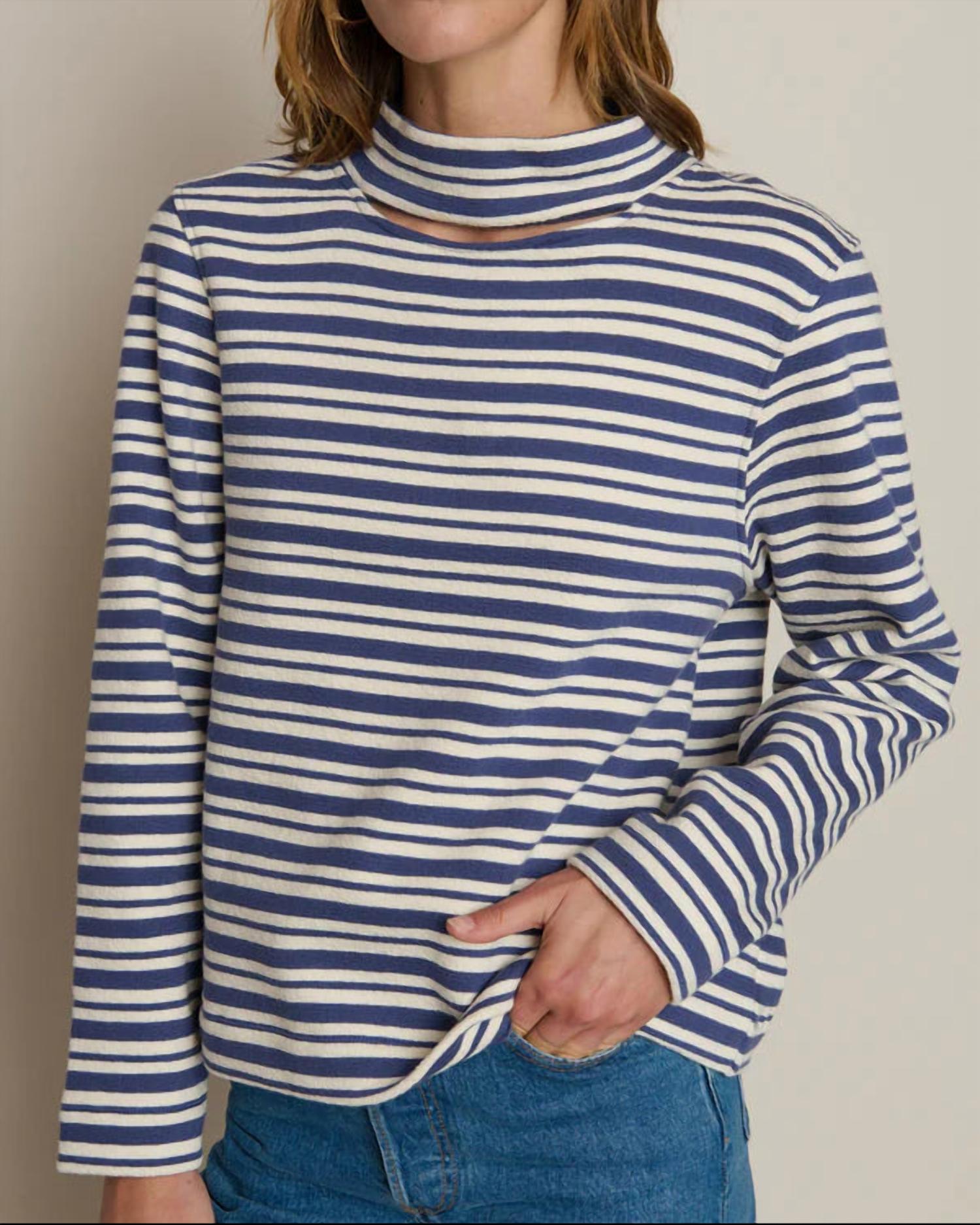 Nation LTD Delphine Sweatshirt Top in tossed stripe - women's top - view 4