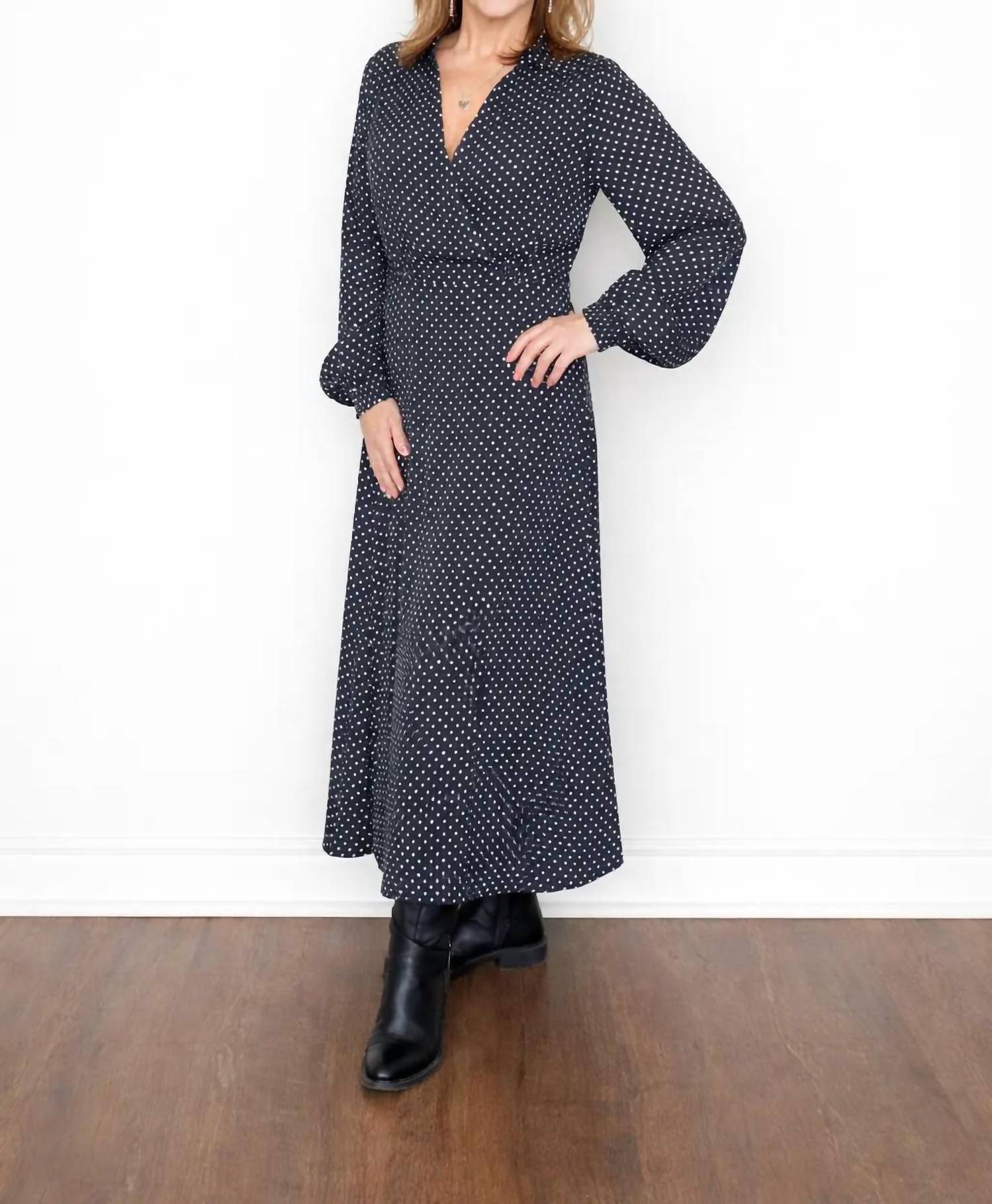 Koko + Mason Midi Dress With Side Zipper in black white - women's dress