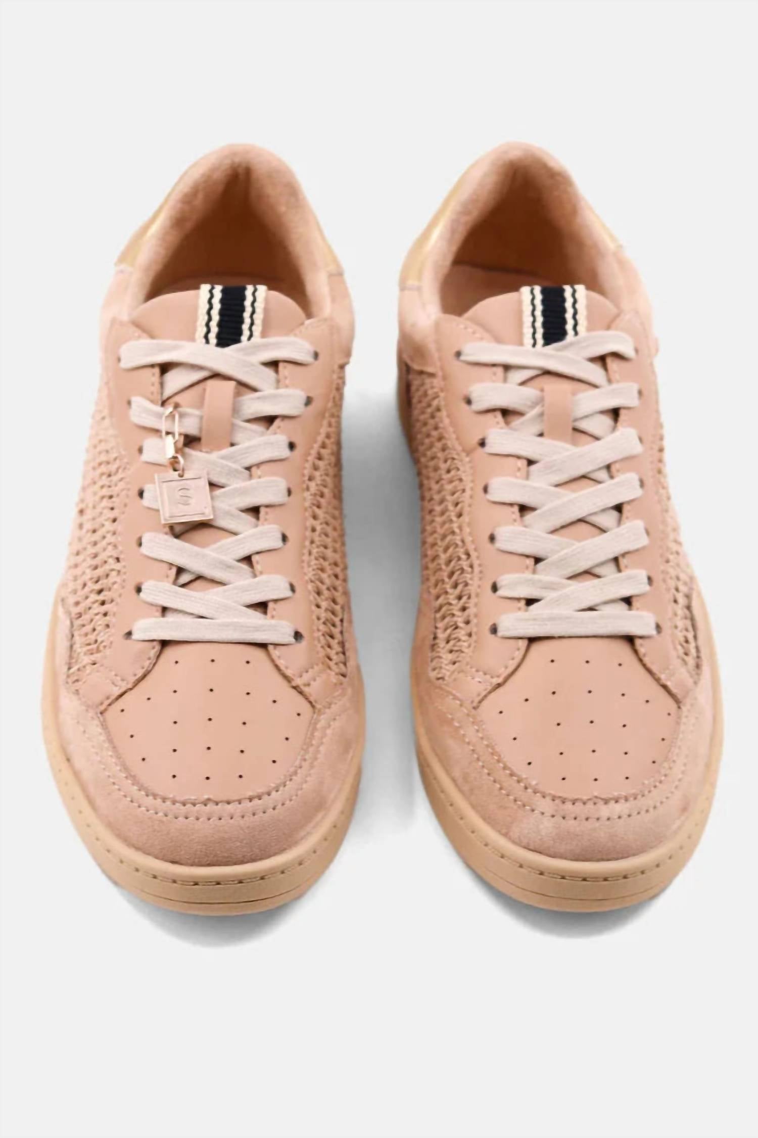 SHU SHOP Women's Woven Laceup Sneaker in nude - women's sneaker - detail view