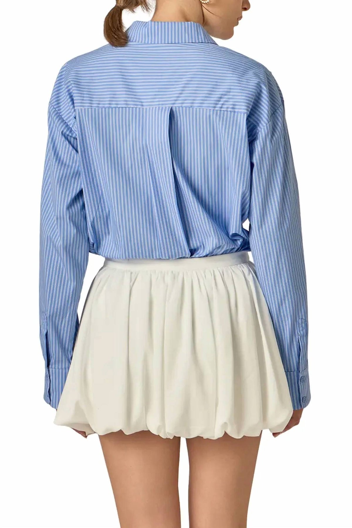 English Factory - Flower Trim Striped Shirt