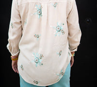 Multiples - Roll Tab Front Button Shirt With Embroidery