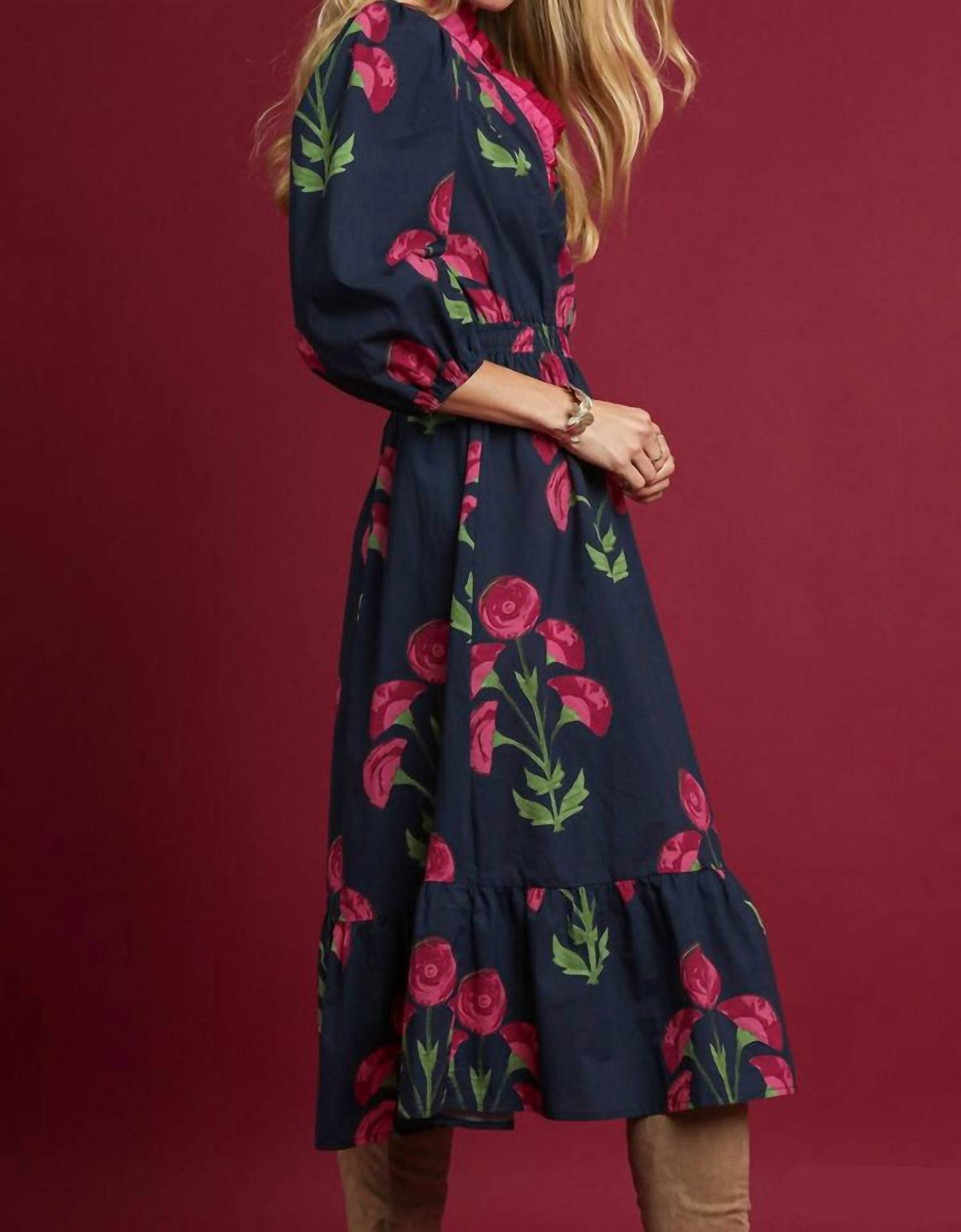 Umgee - Floral Midi Dress