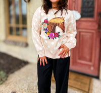 Queen Of Sparkles - Polka Dot Horse & Rose Wreath Sweater