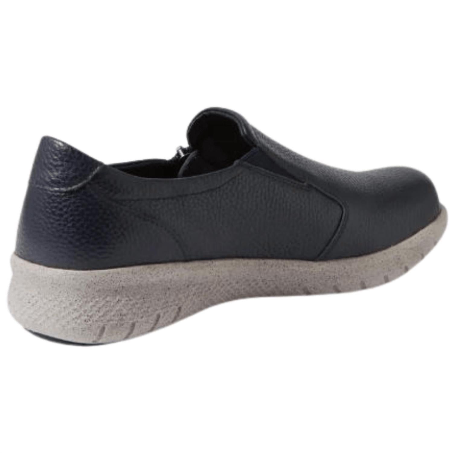Ziera Women's Senan Casual Slip-on in ink tumble leather - women's flats - alternate view