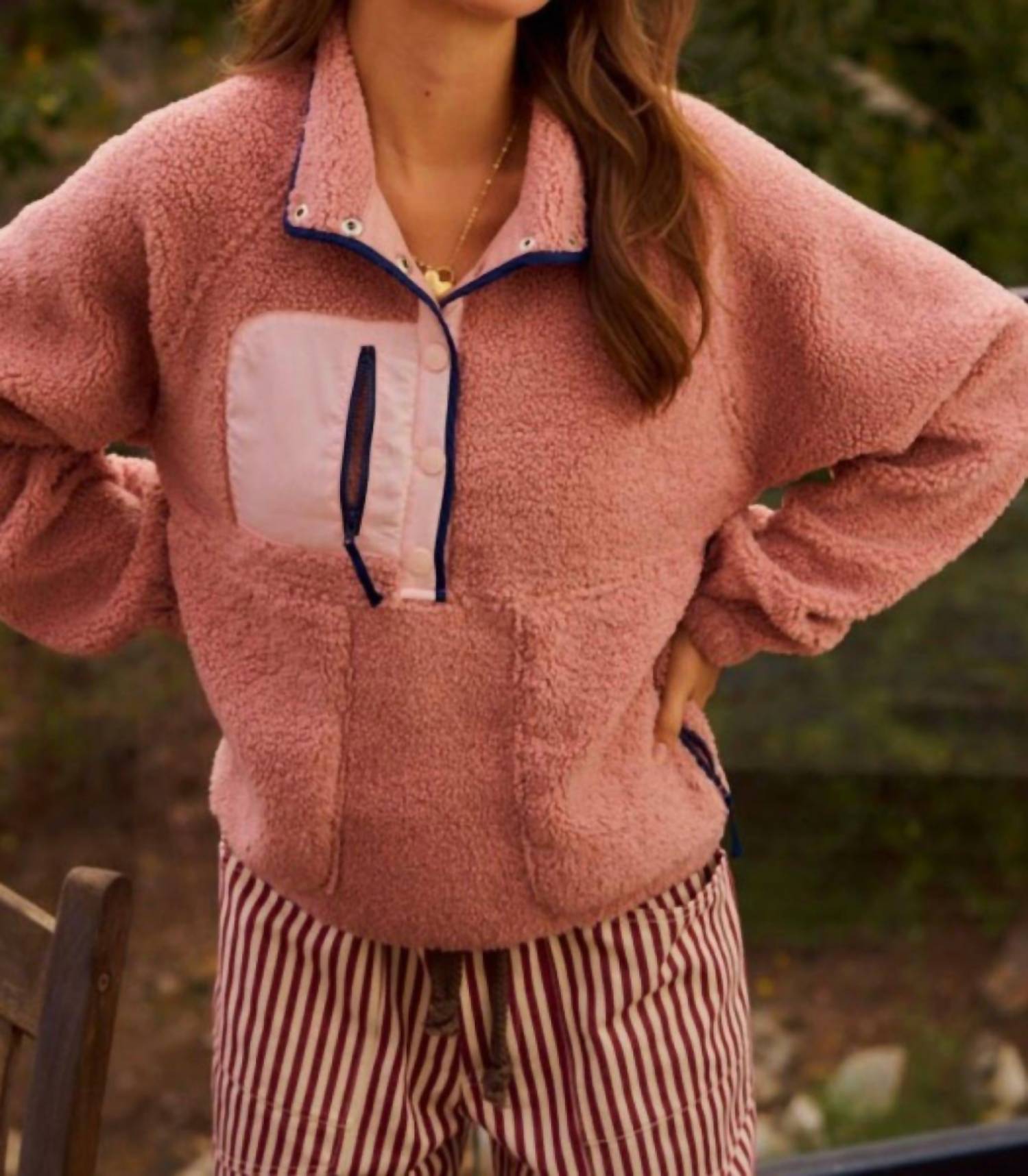 Lovlov - Daily Colorblock Button Pullover