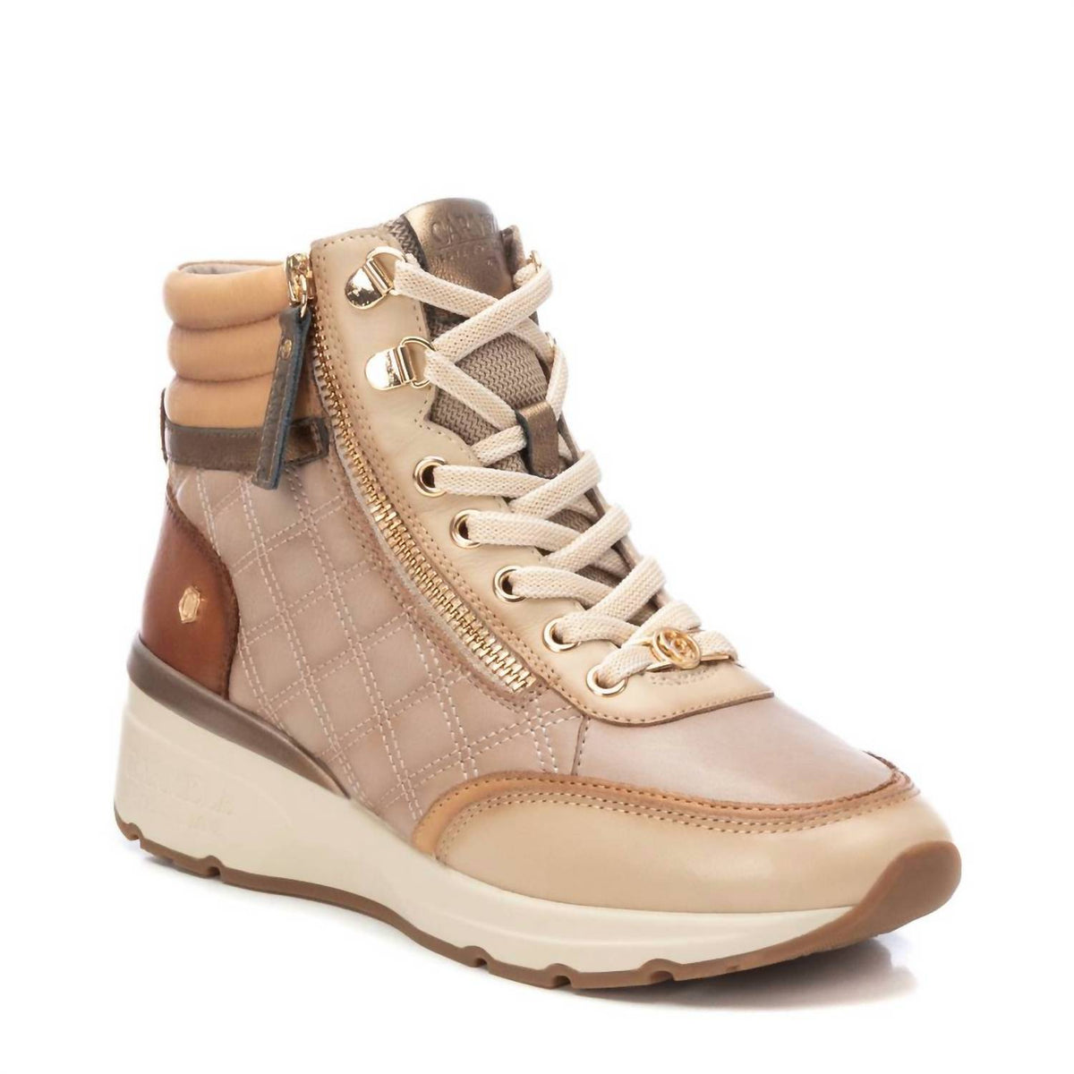 Xti - Women's Carmela Collection Leather Sneaker Booties