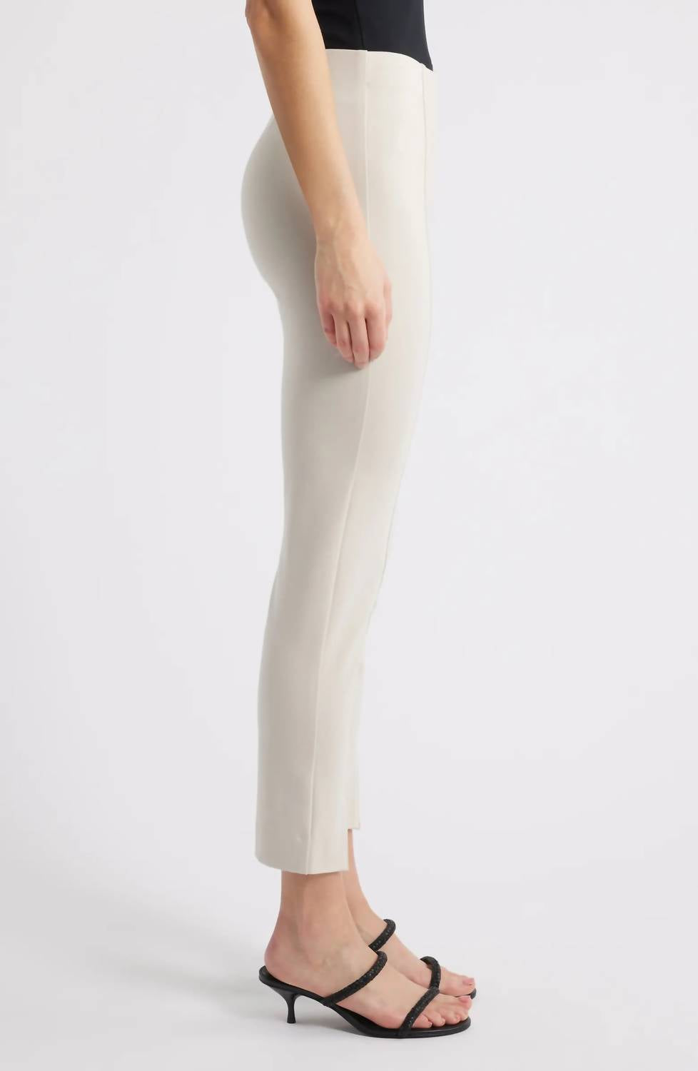 Apny - Pull-on Ponte Pant With Split Hem