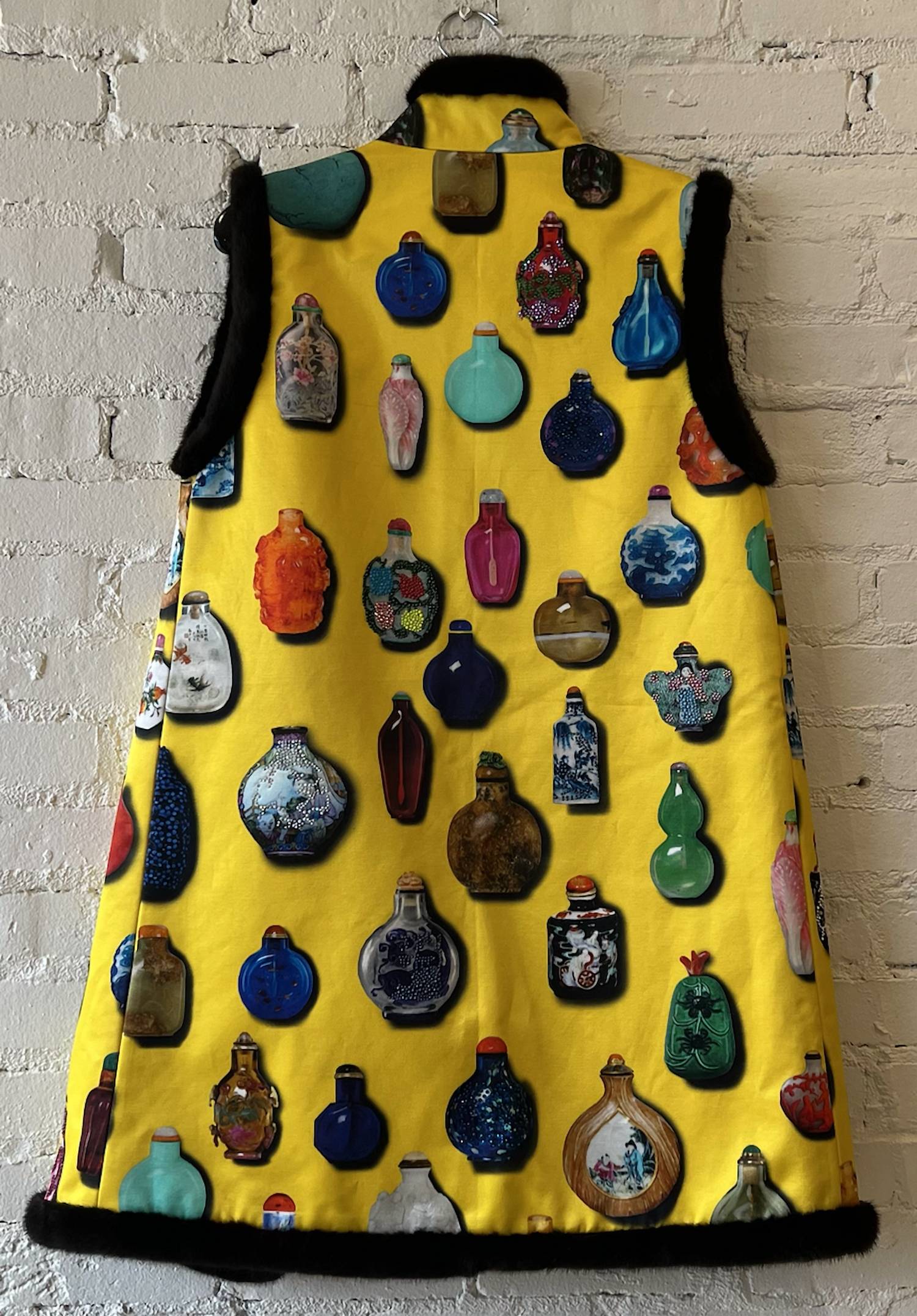 Libertine - Women's Snuff Bottles Vest With Mink Trim And Crystals