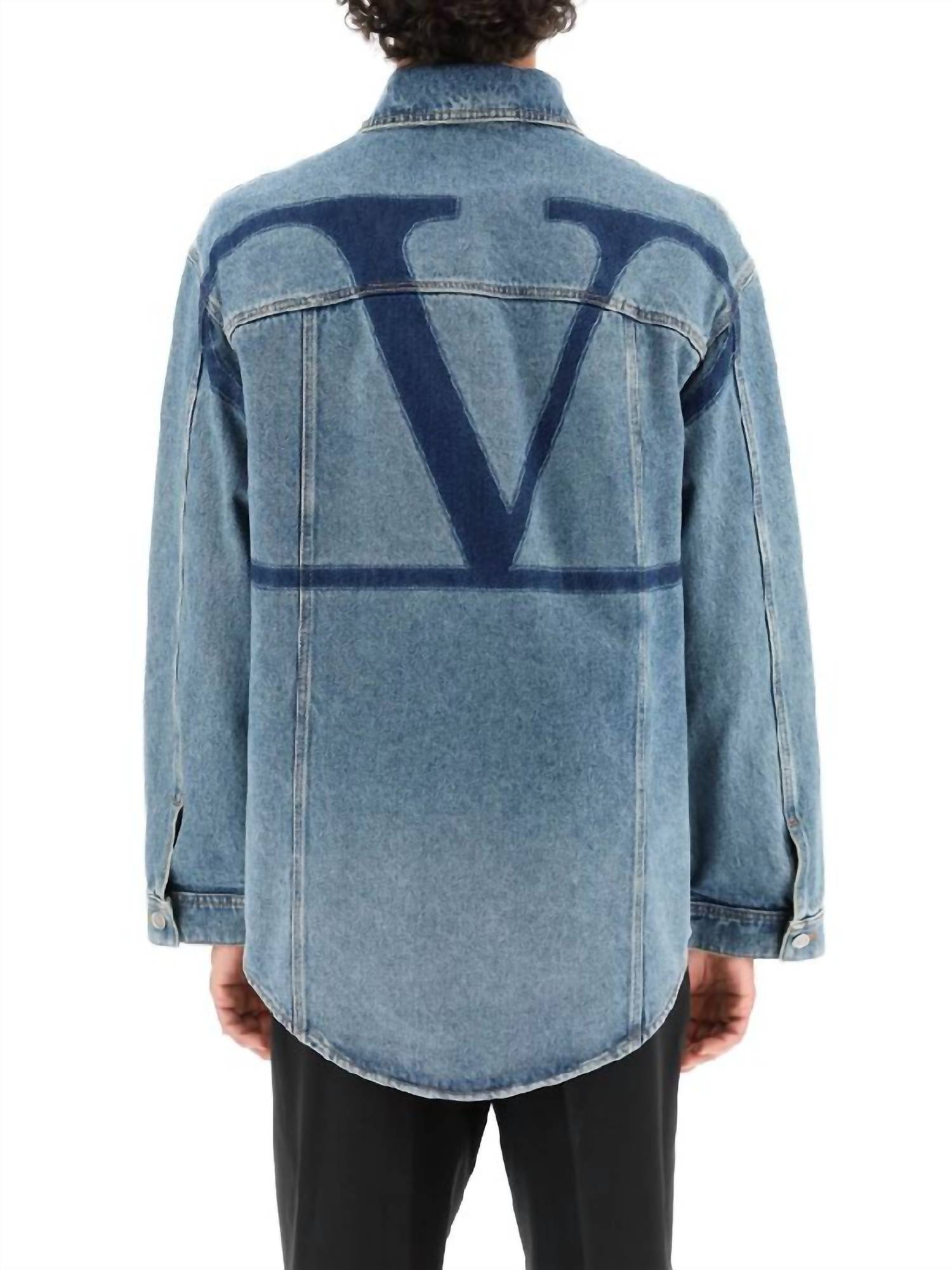 Valentino - Maxi V-logo Denim Shirt