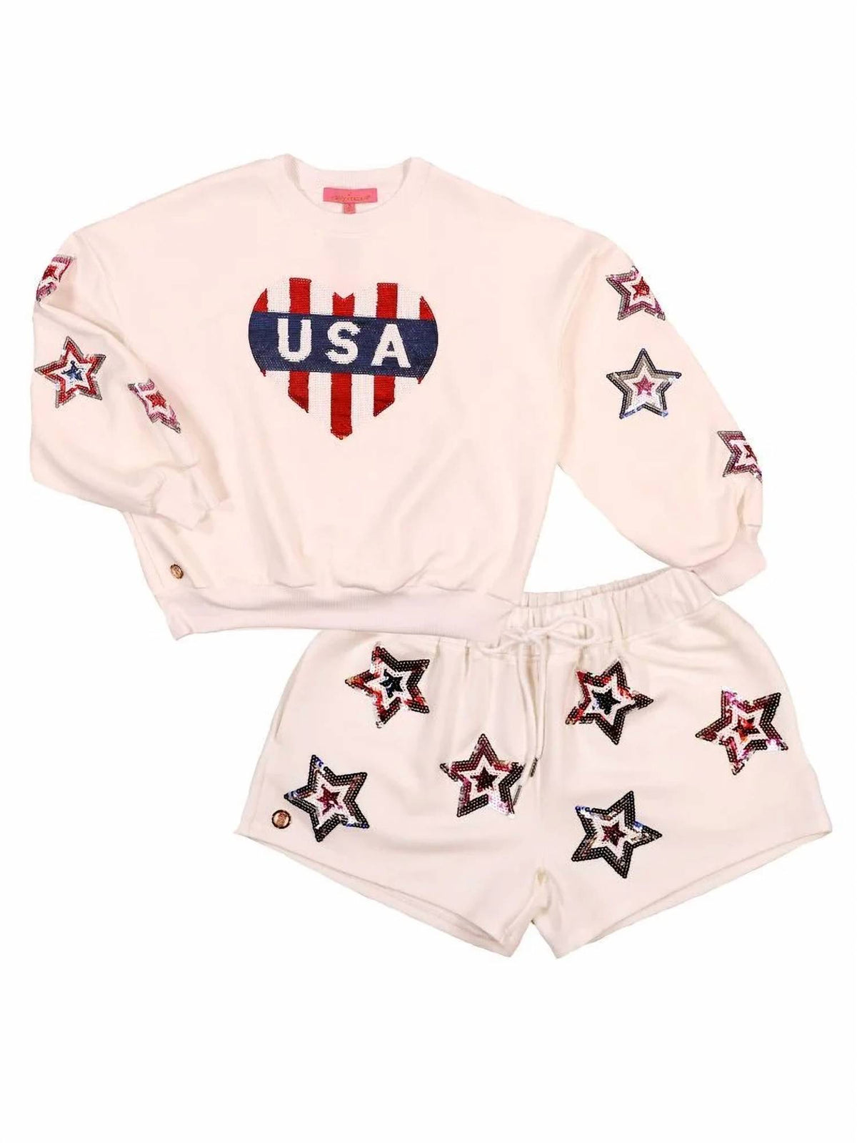 Simply Southern - Women's USA Sweater Shorts Set