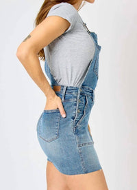 Judy Blue - Women's Dottie Raw Hem Overall Skirt
