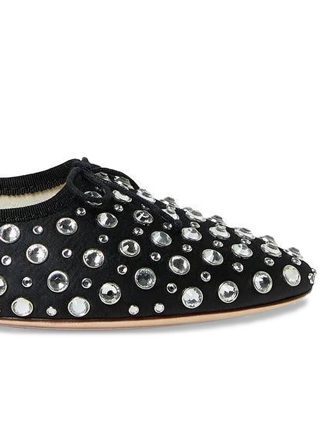 Loeffler Randall Women's Landon Studded Ballet Flats in black - women's flats - detail view