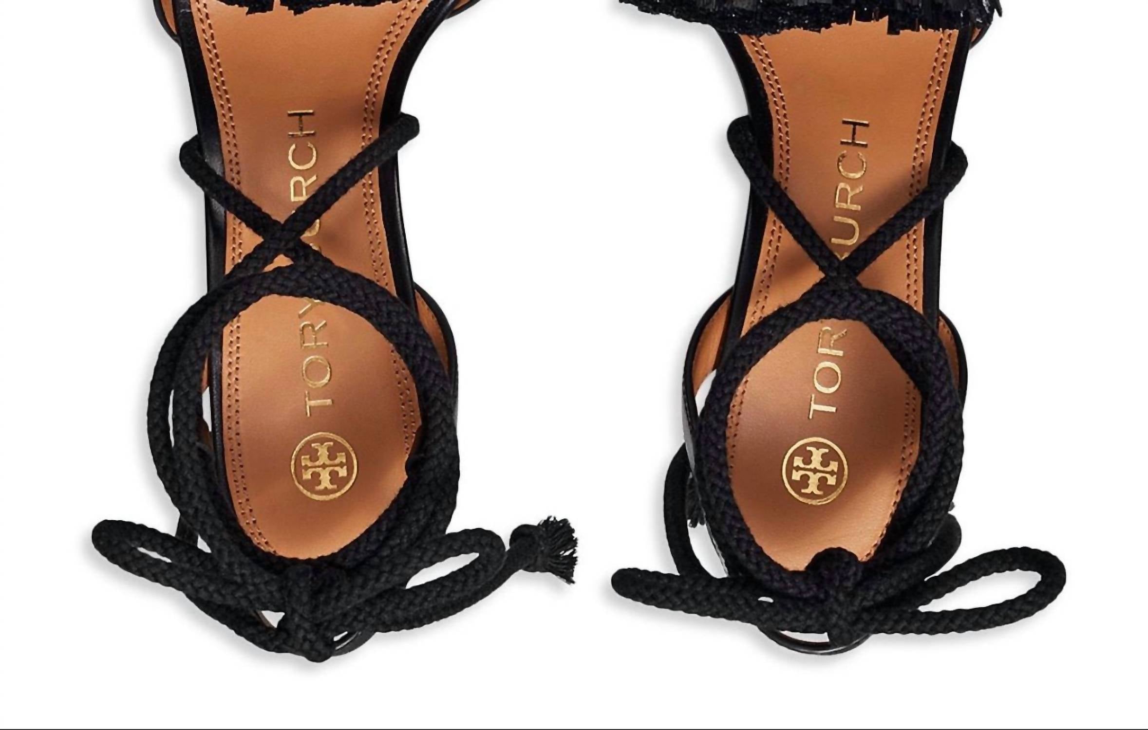TORY BURCH Women's Rope Ankle Tie Sandal in black - women's sandal
