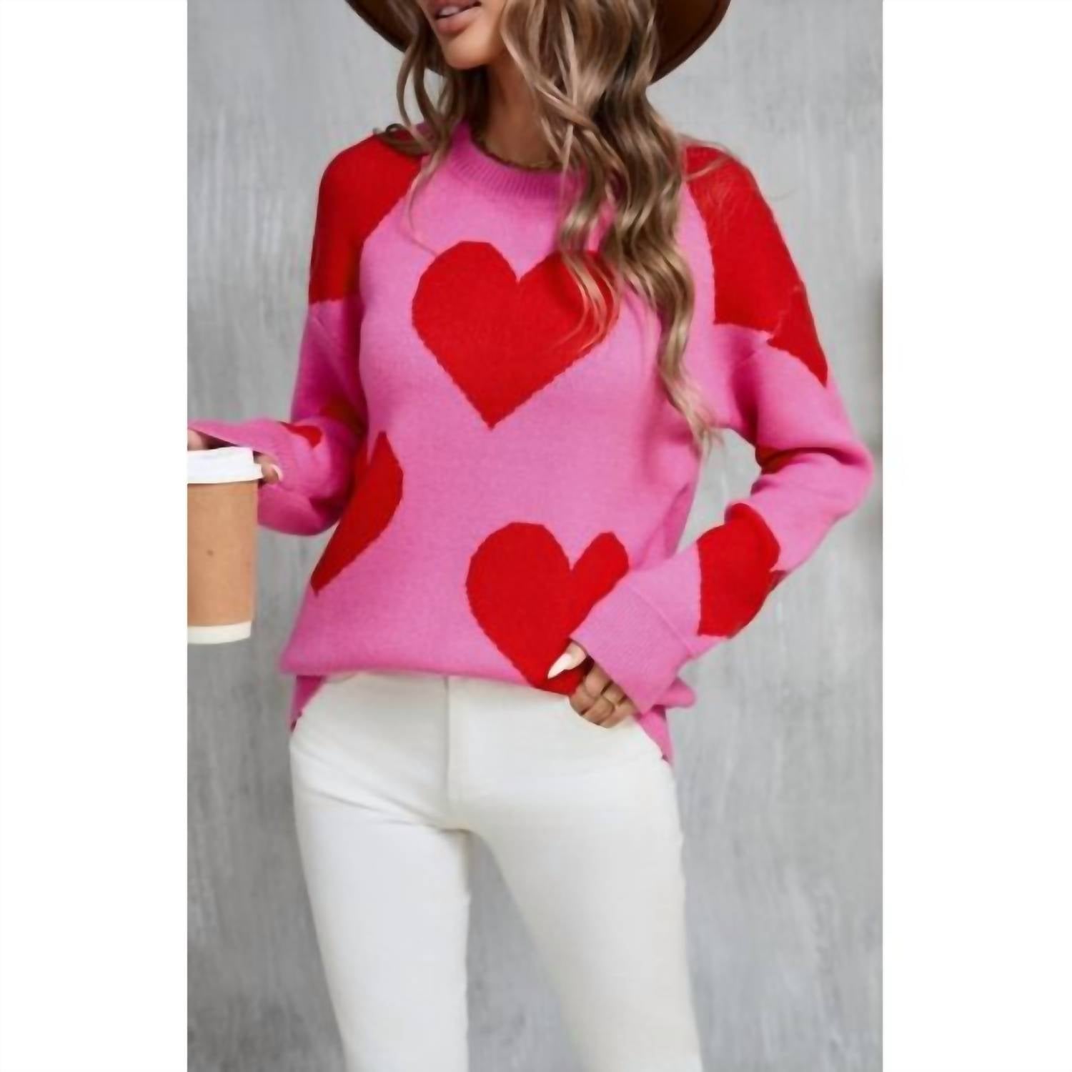 Suhkasana - Heart Knit Sweater Pullover