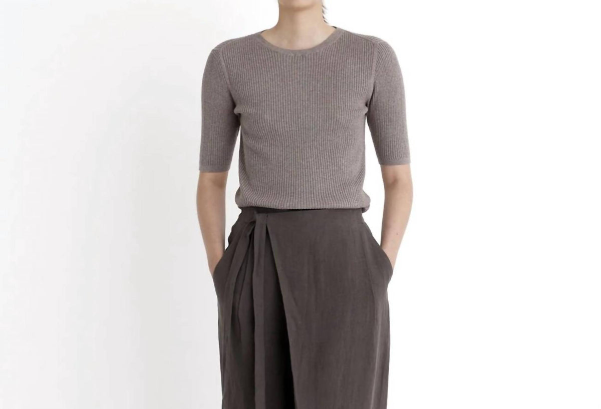 7115 By Szeki - Ribbed Short Sleeve Top