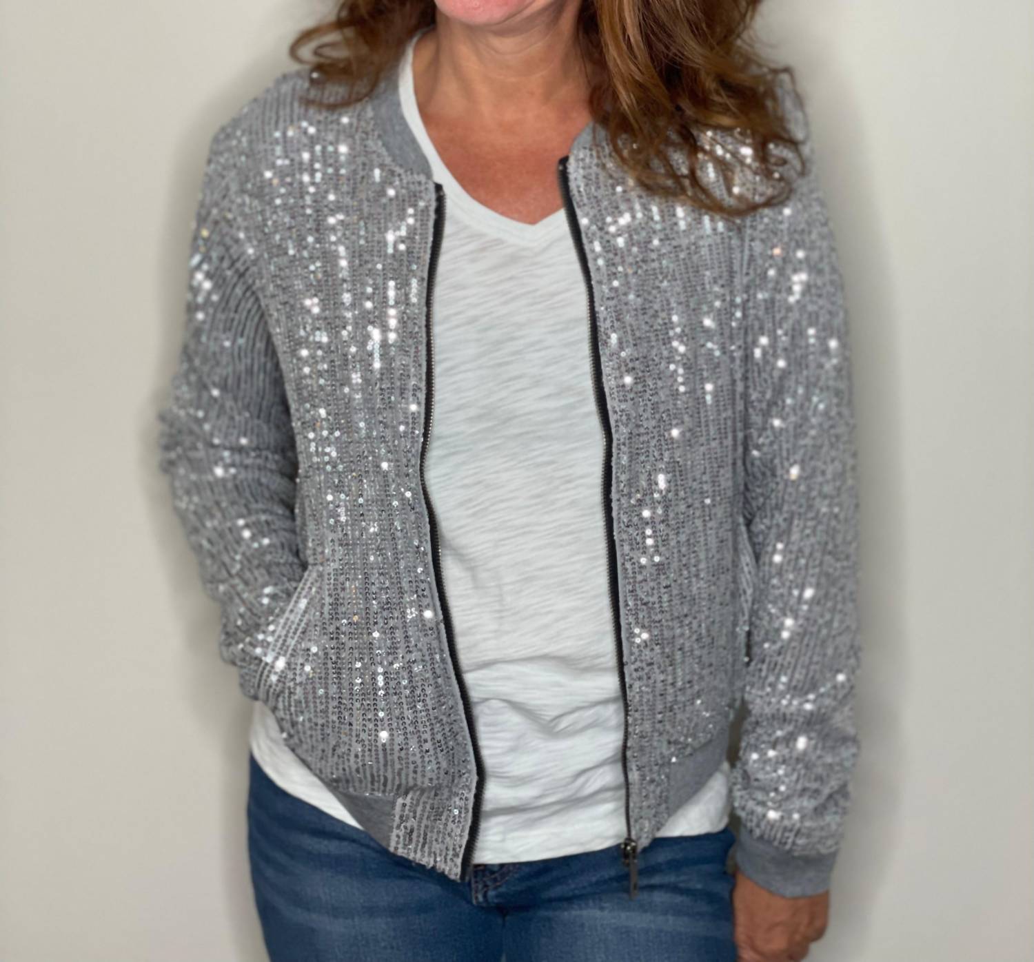 Way - Women's Sequin Bomber Jacket