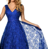 Karishma Creations - Beaded Tulle V-neck Sleeveless Prom Dress