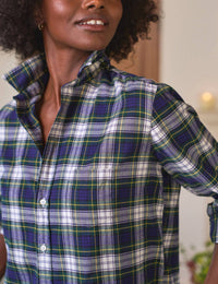 Frank & Eileen Relaxed Button Up Shirt in blue green navy white plaid - women's shirt - alternate view