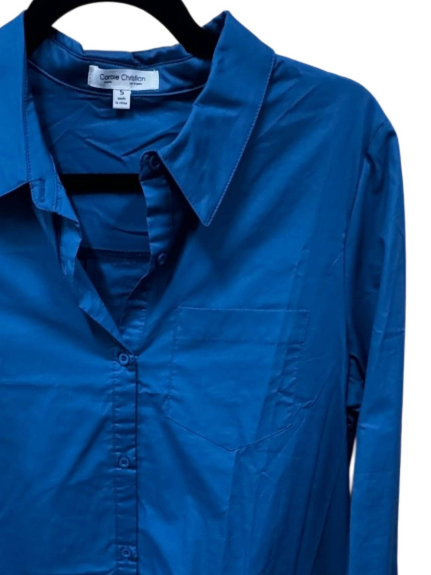 Carole Christian Women's Shirt Dress in teal - women's dress - detail view