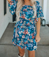 Youmi - Country Chic Boho Floral Mini Dress
