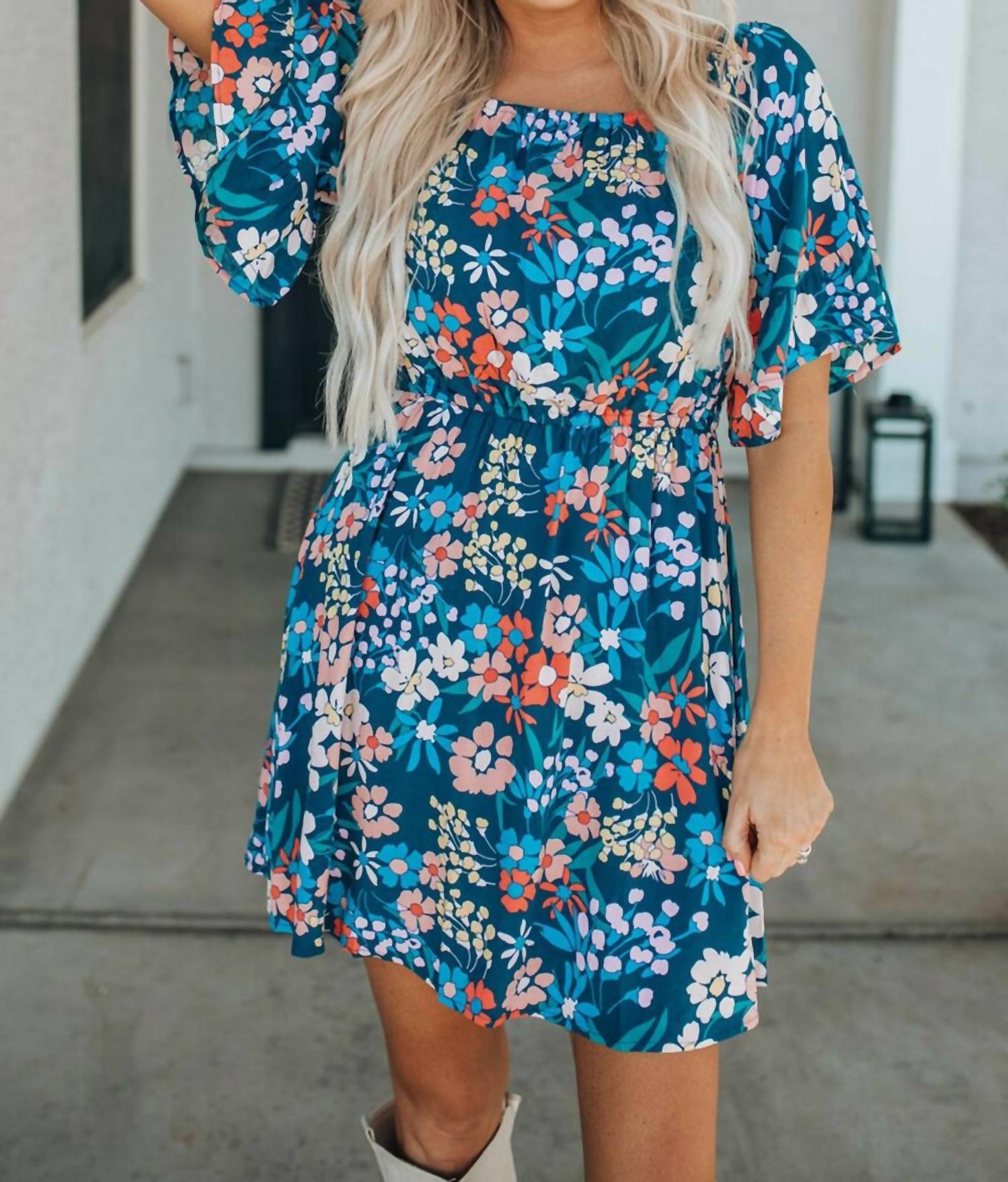 Youmi - Country Chic Boho Floral Mini Dress