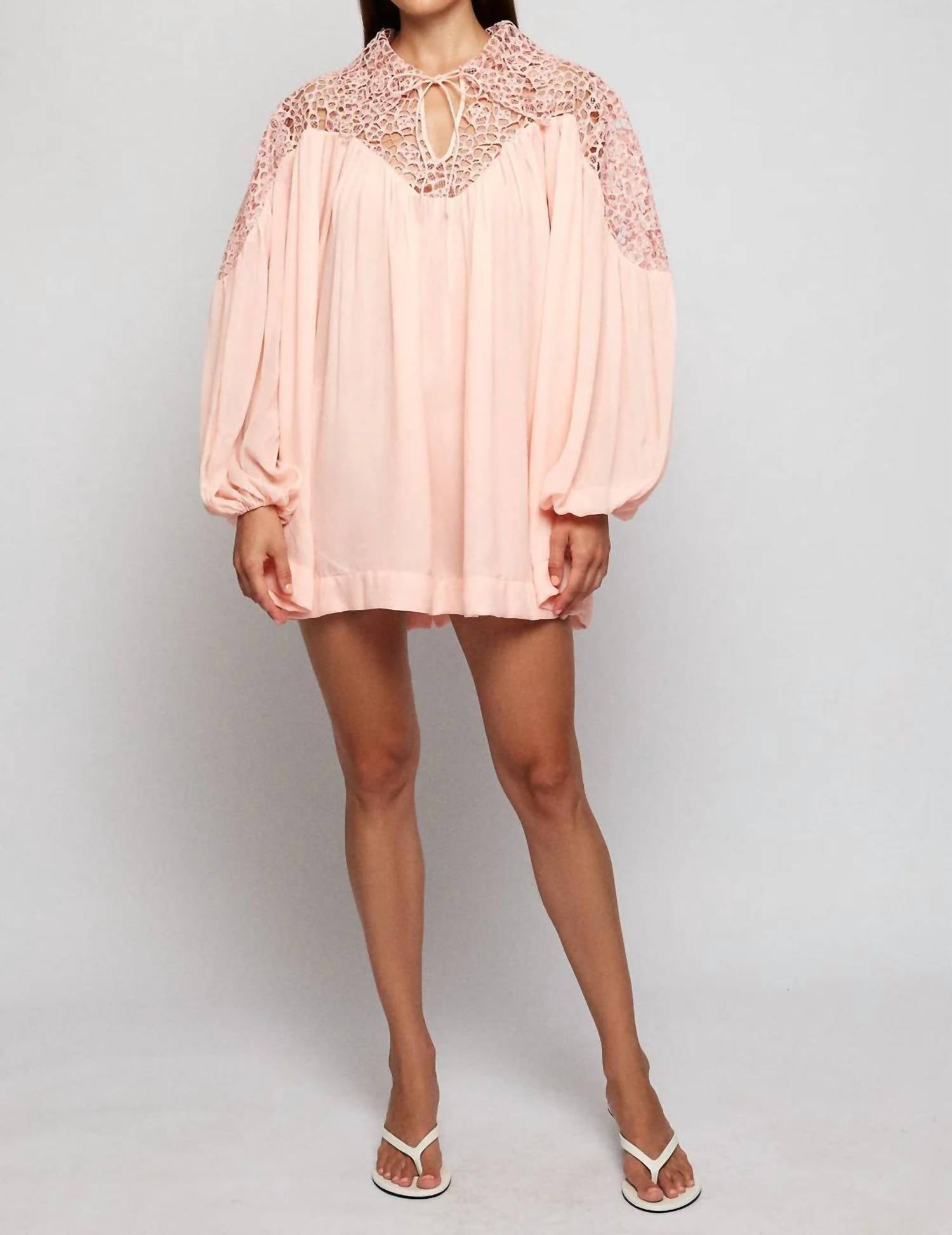 S/W/F - Babydoll Mini Shirt Dress