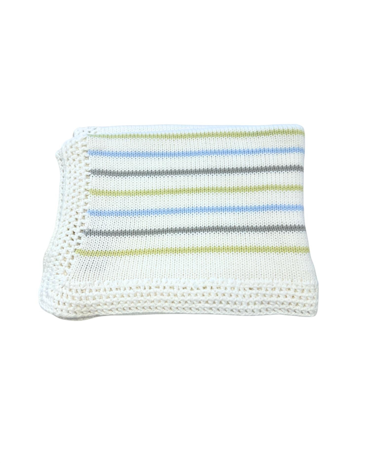 Gita - Boy's Blanket With Pastel Stripes
