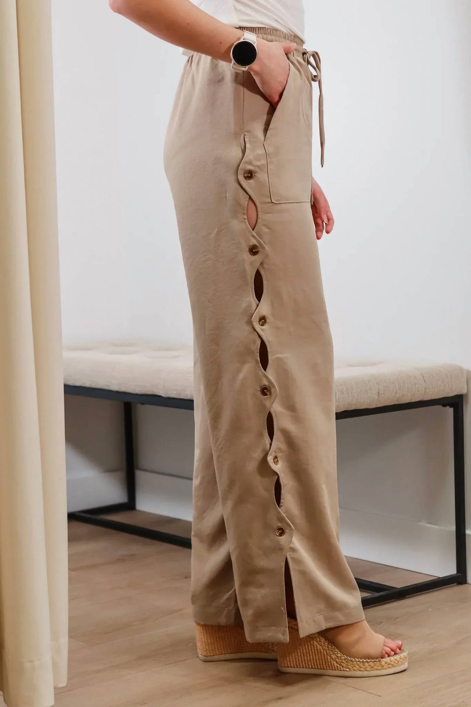 Sage The Label - Breeze By Side Wide Leg Pants