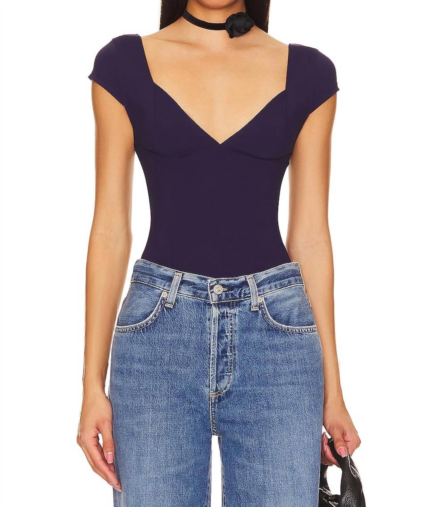 Free People Duo Corset Cami in jazzberry blue - women's t-shirt