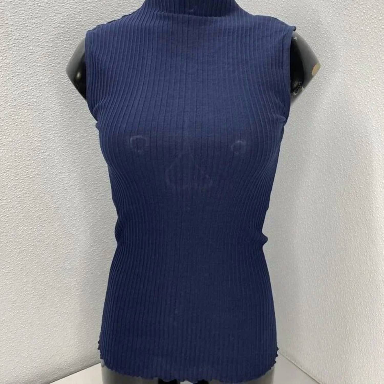 Theory - Women’s Funnel Neck Ribbed Sleeveless Tank Top