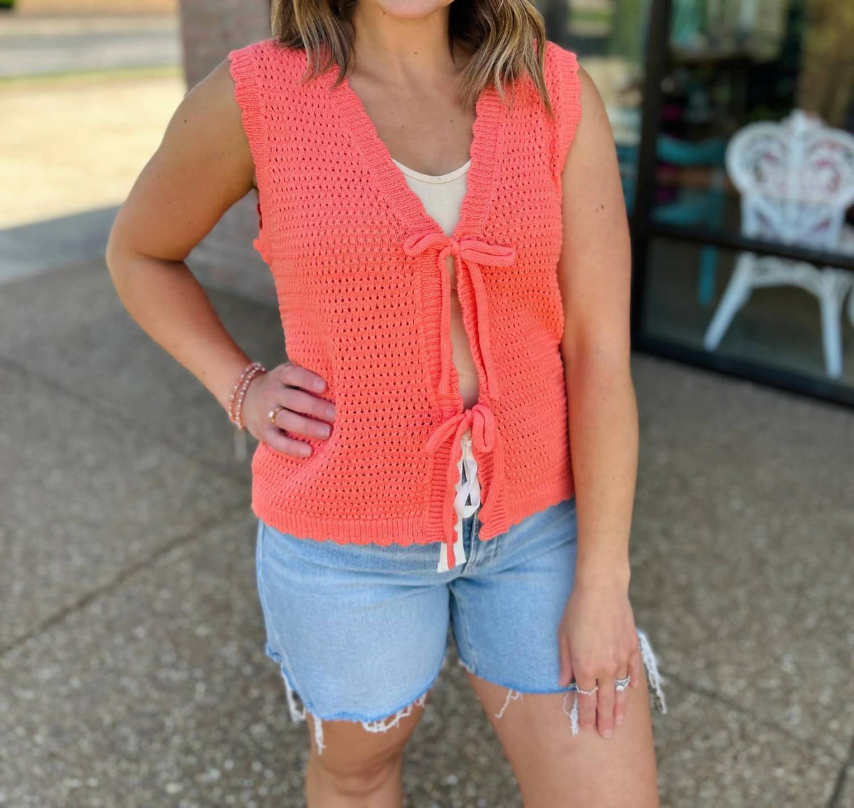 Staccato - Kiss Tie Cardigan Top