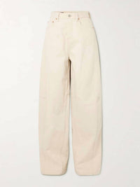Gucci Pre-loved Patent Leather Trimmed Paneled High Rise Jean in cream denim - women's jeans - view 4