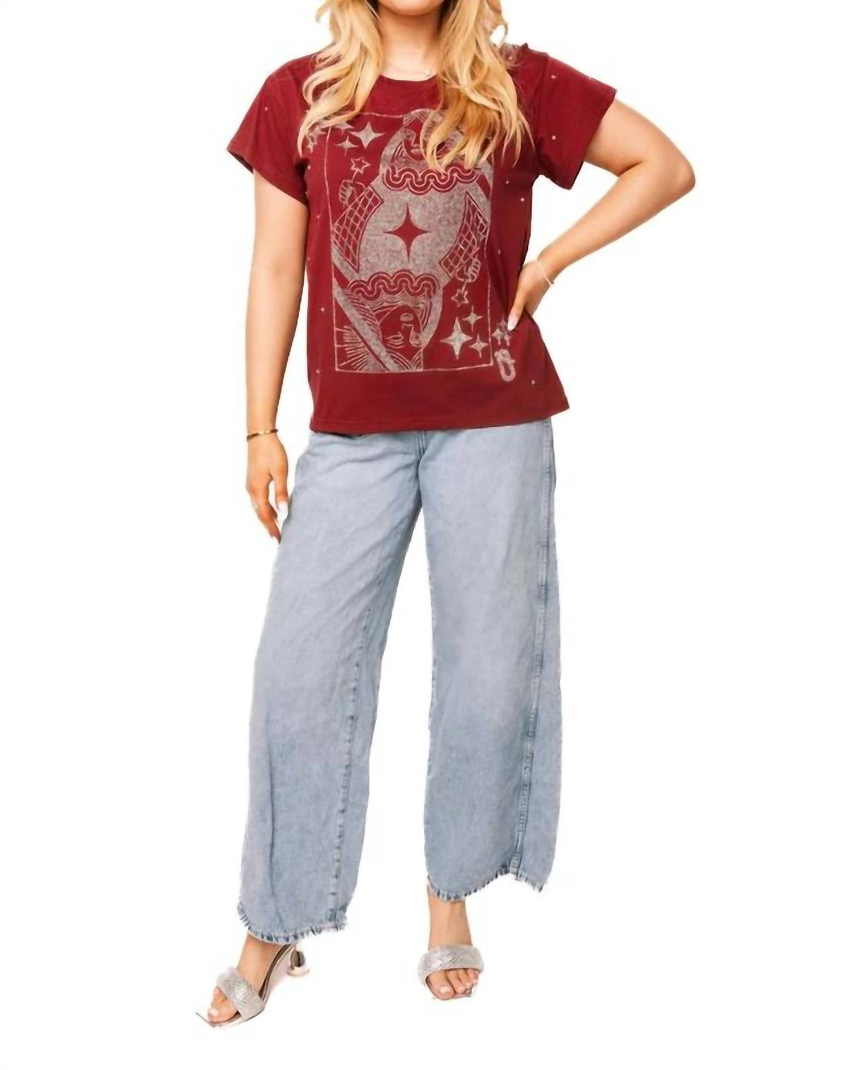 Queen Of Sparkles - Scattered Jewel Card Logo Tee